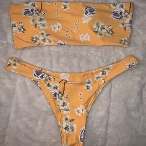 ZAFUL Flower Bandeau Bikini Set -SOLD
